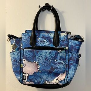 Elegant Blue Floral Tote Bag